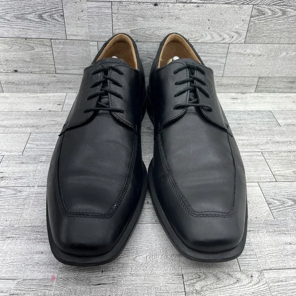 Ecco Cairo Black Oxford Apron Toe Lace Up Dress Shoes Men Size 12 - Picture 2 of 10